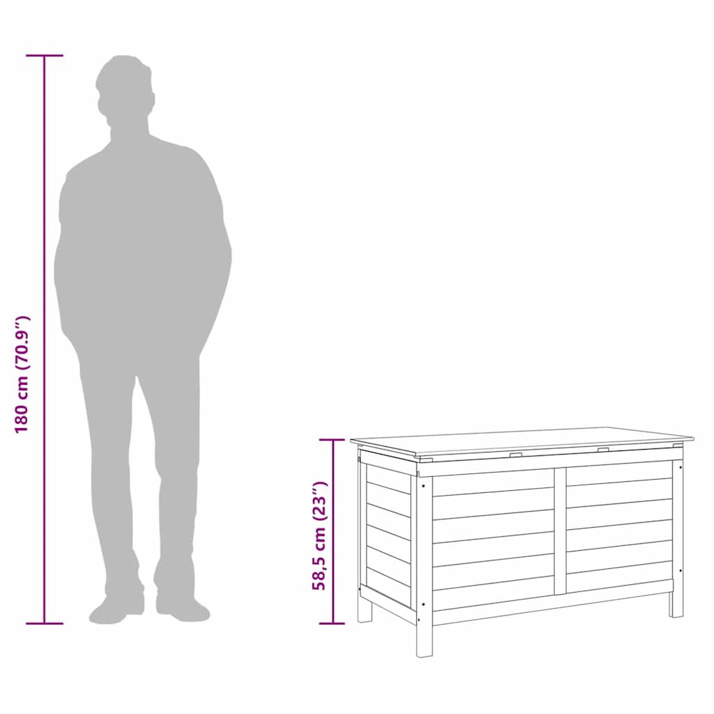 Caixa de arrumação para jardim 99x49,5x58,5 cm abeto maciço