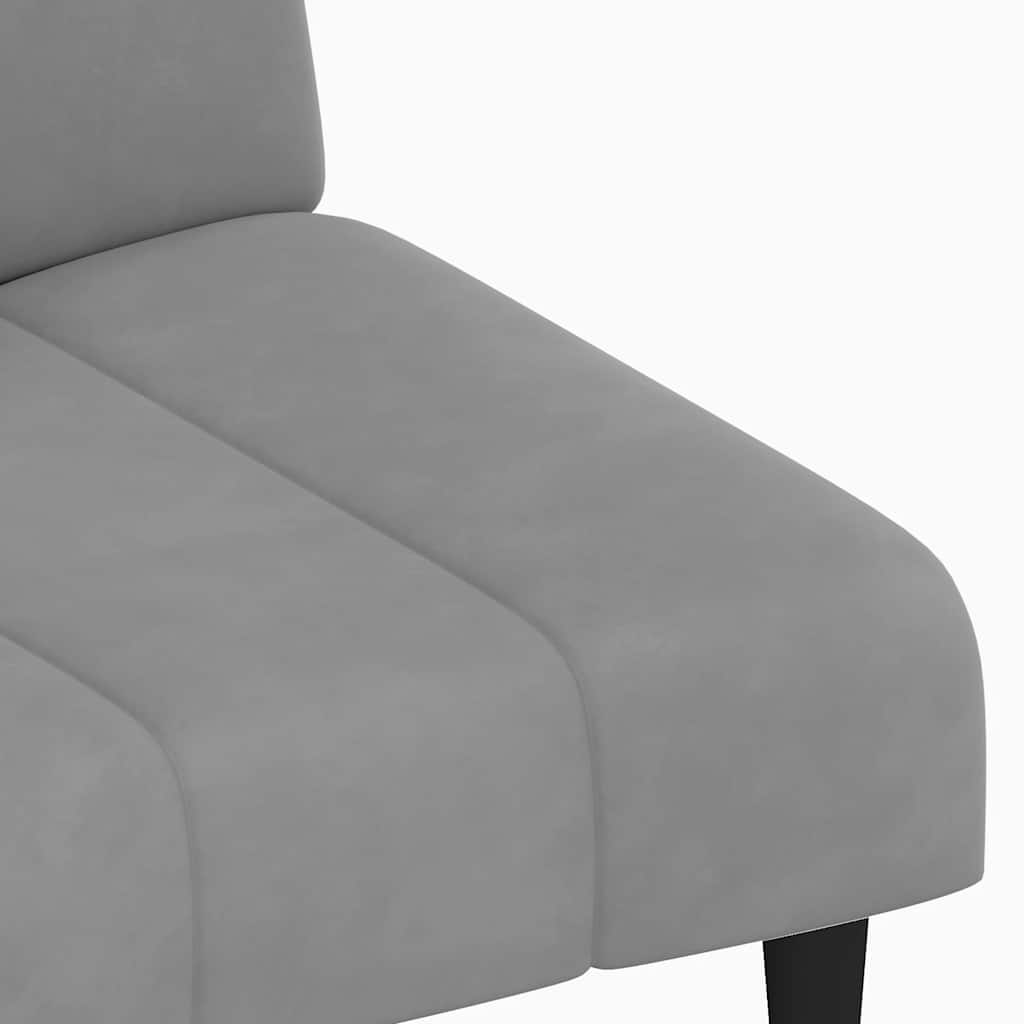 Sofá-cama de 2 lugares veludo cinzento-claro