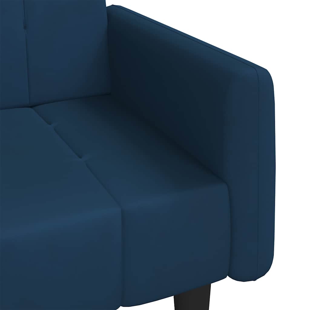 Sofá-cama de 2 lugares veludo azul