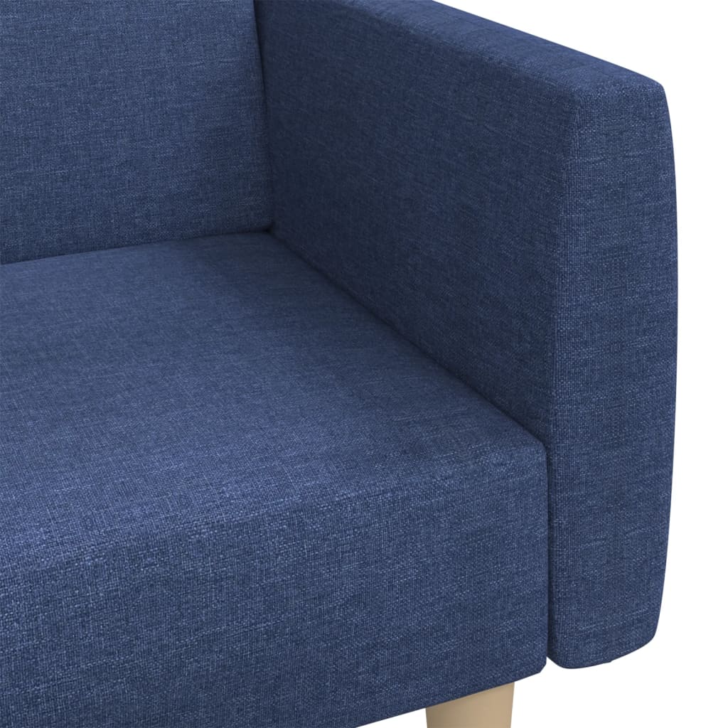 Sofá-cama de 2 lugares tecido azul