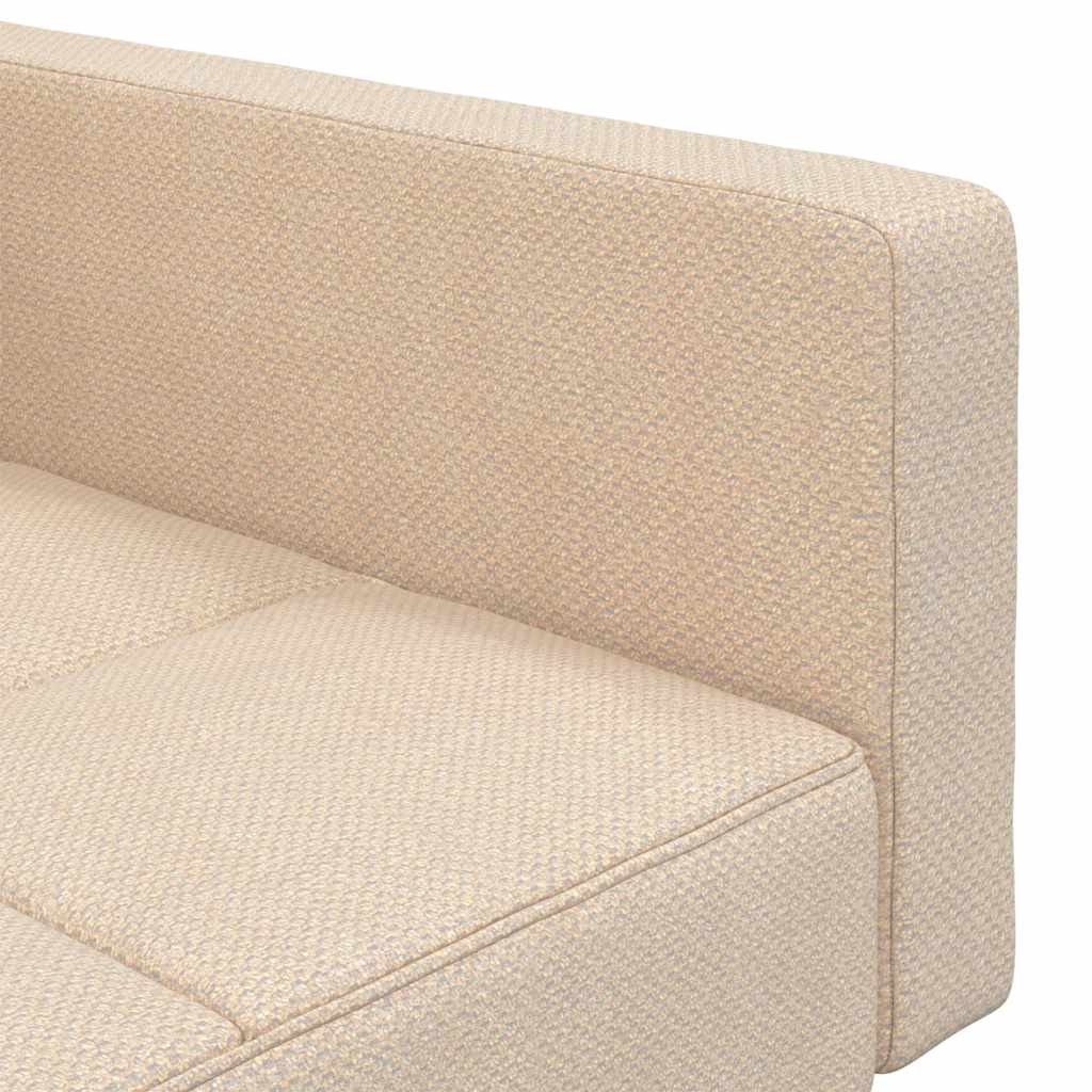 Sofá-cama 2 lugares com duas almofadas tecido cor creme
