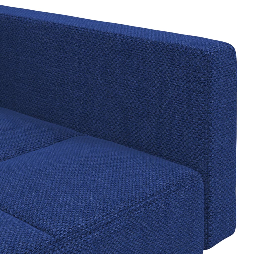 Sofá-cama 2 lugares com duas almofadas tecido azul