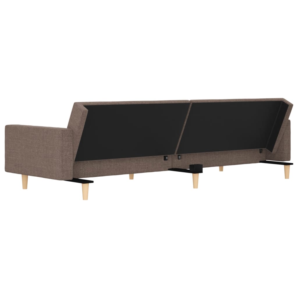 Sofá-cama 2 lugares c/ duas almofadas tecido cinza-acastanhado