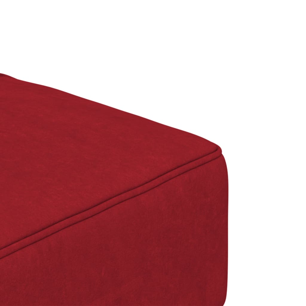 Sofá-cama 2 lugares com duas almofadas veludo vermelho tinto
