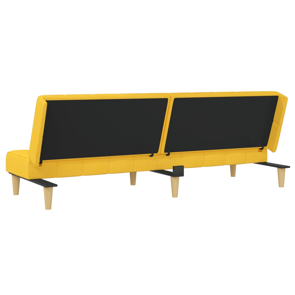 Sofá-cama de 2 lugares tecido amarelo