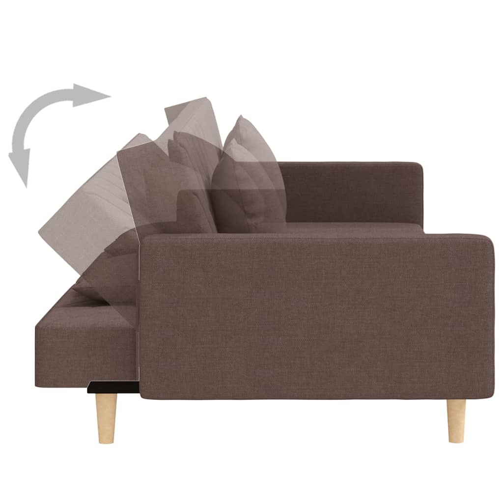 Sofá-cama 2 lugares c/ duas almofadas tecido cinza-acastanhado