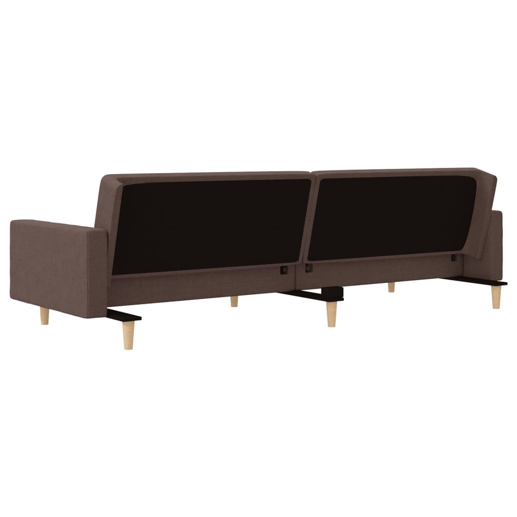 Sofá-cama 2 lugares c/ duas almofadas tecido cinza-acastanhado