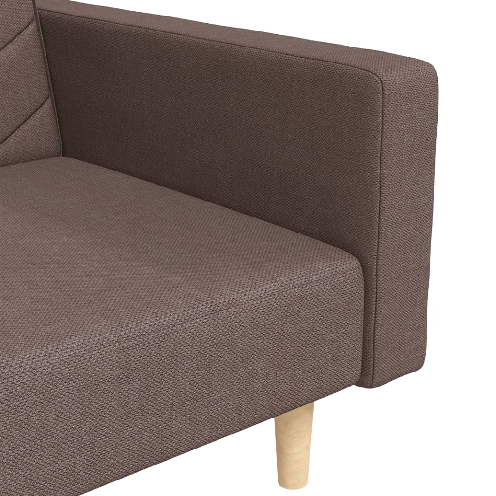 Sofá-cama 2 lugares c/ duas almofadas tecido cinza-acastanhado