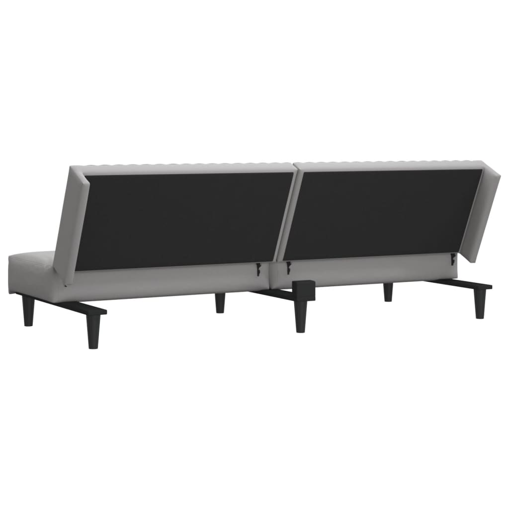 Sofá-cama de 2 lugares veludo cinzento-claro