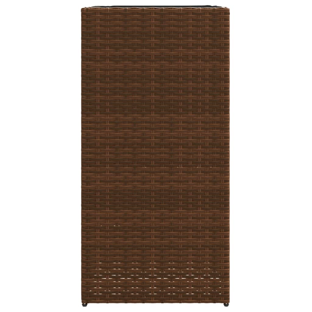 Vaso/floreira de jardim 40x40x80 cm vime PE castanho