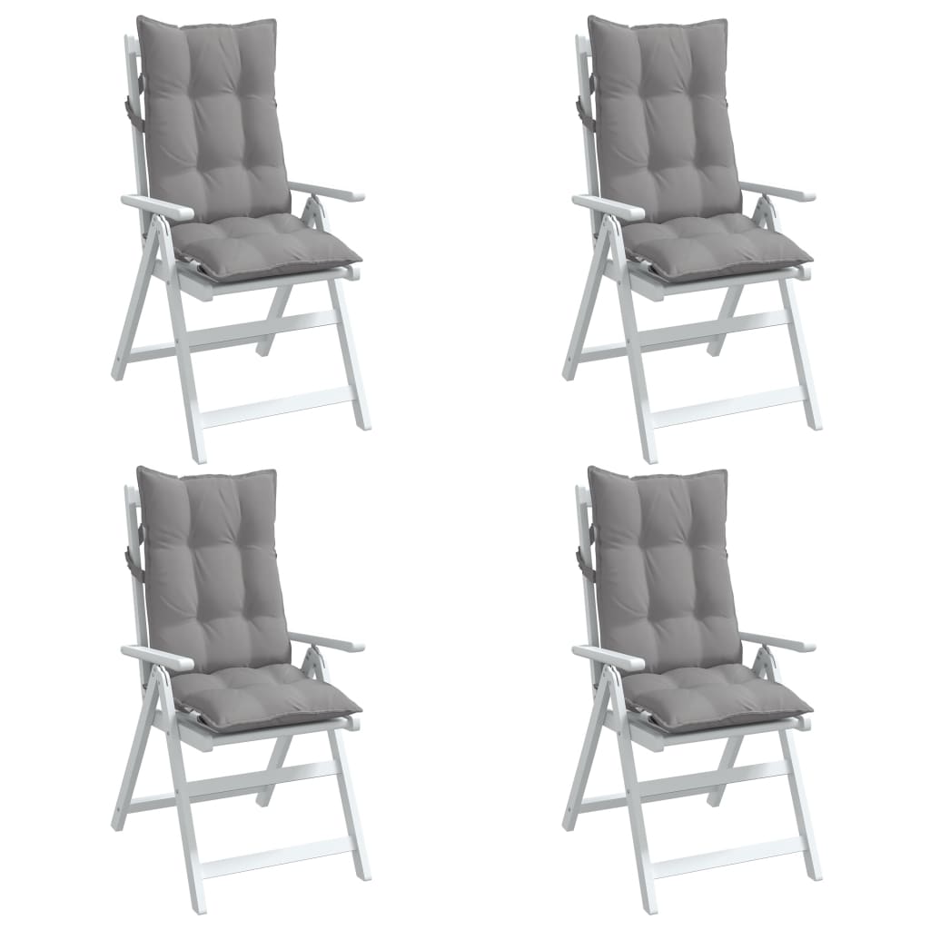Almofadões p/ cadeira encosto alto 4 pcs tecido oxford cinzento