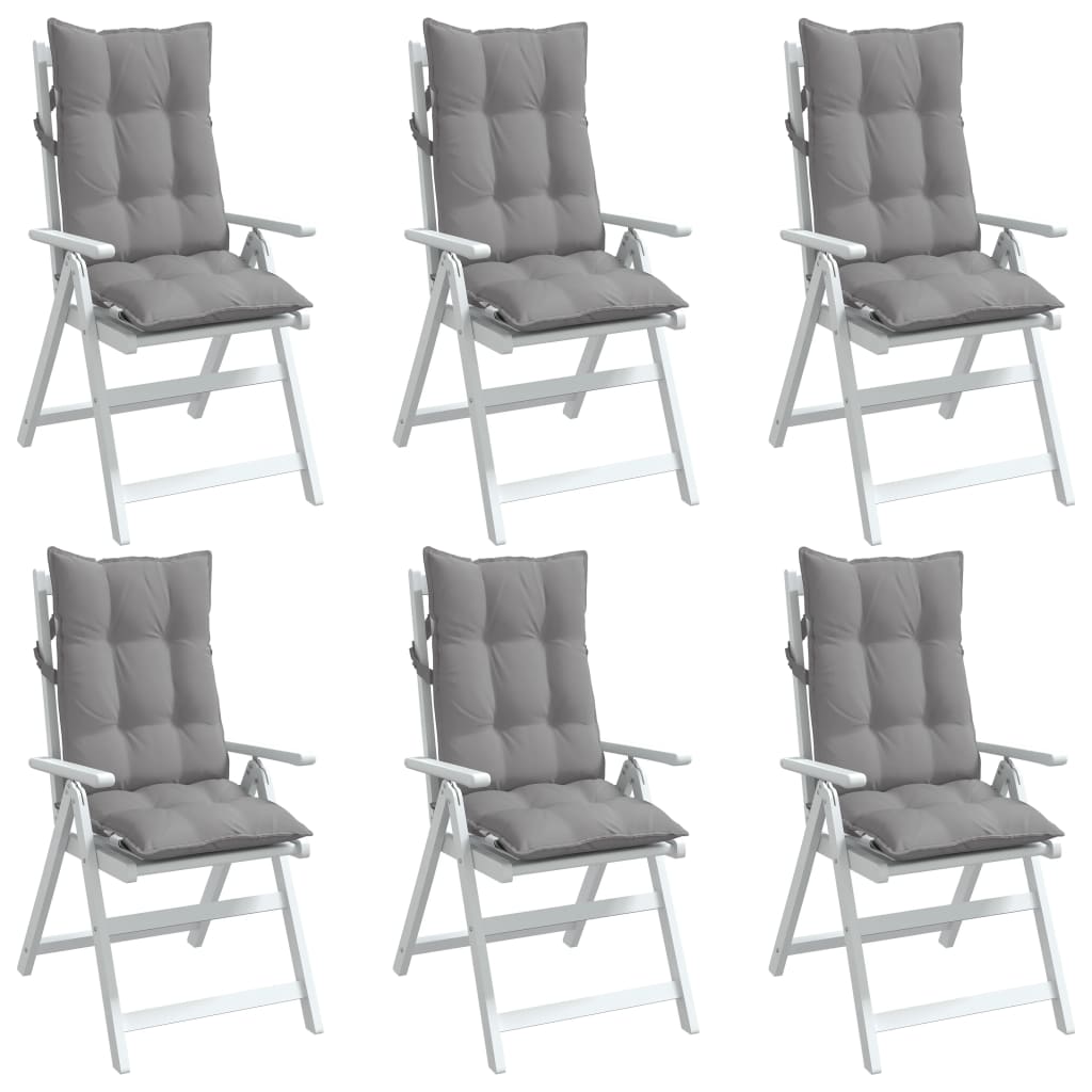 Almofadões p/ cadeira encosto alto 6 pcs tecido oxford cinzento