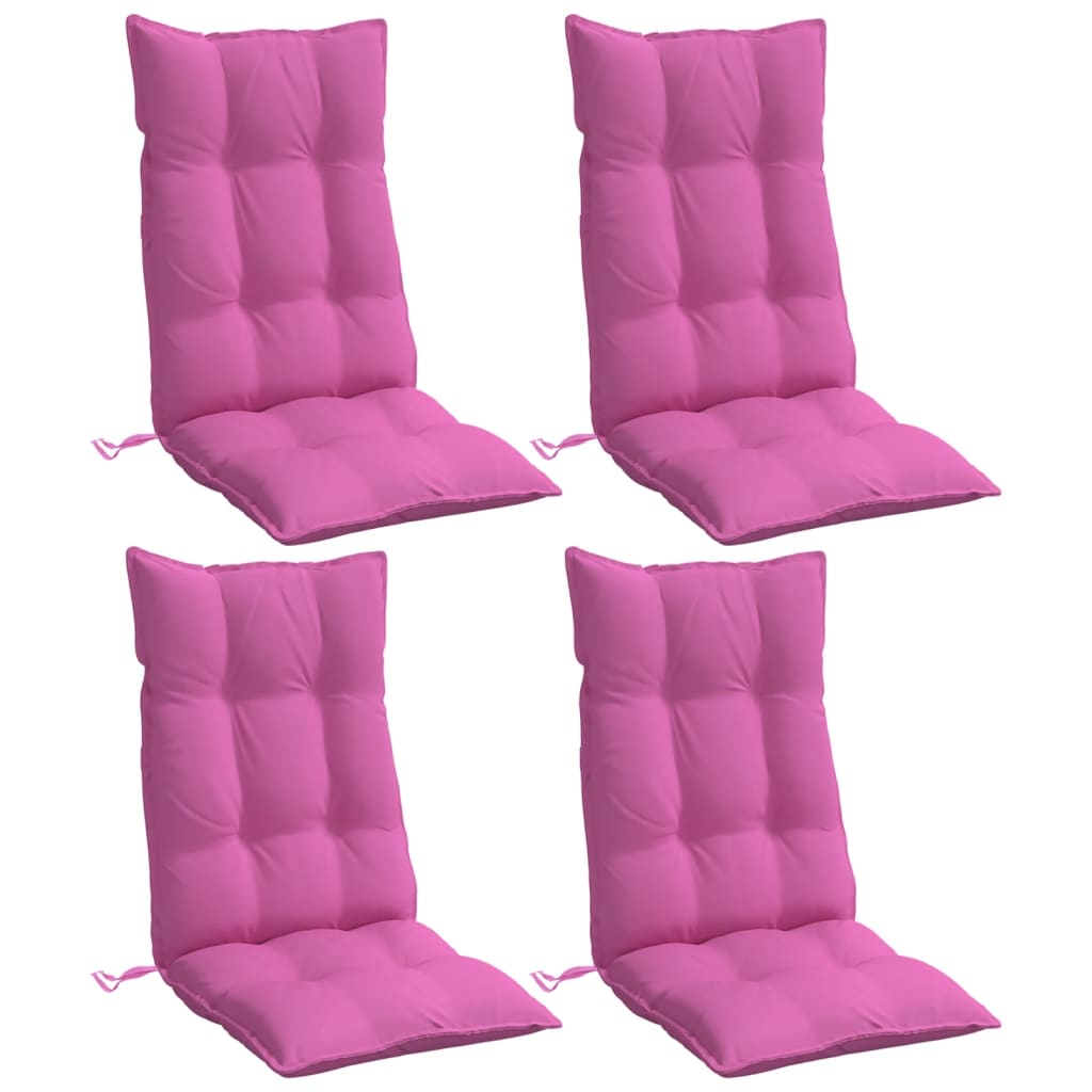 Almofadões p/ cadeira encosto alto 4 pcs tecido oxford rosa