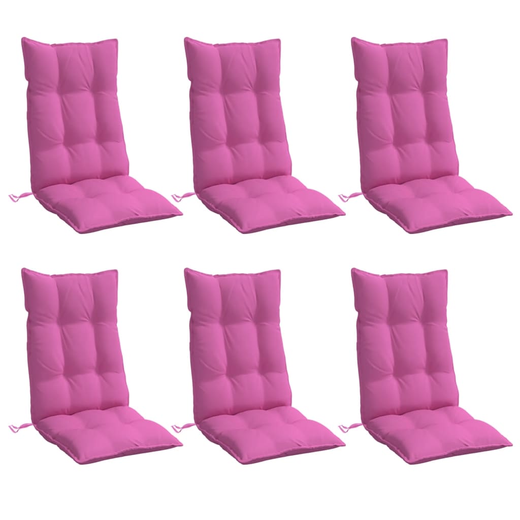Almofadões p/ cadeira encosto alto 6 pcs tecido oxford rosa