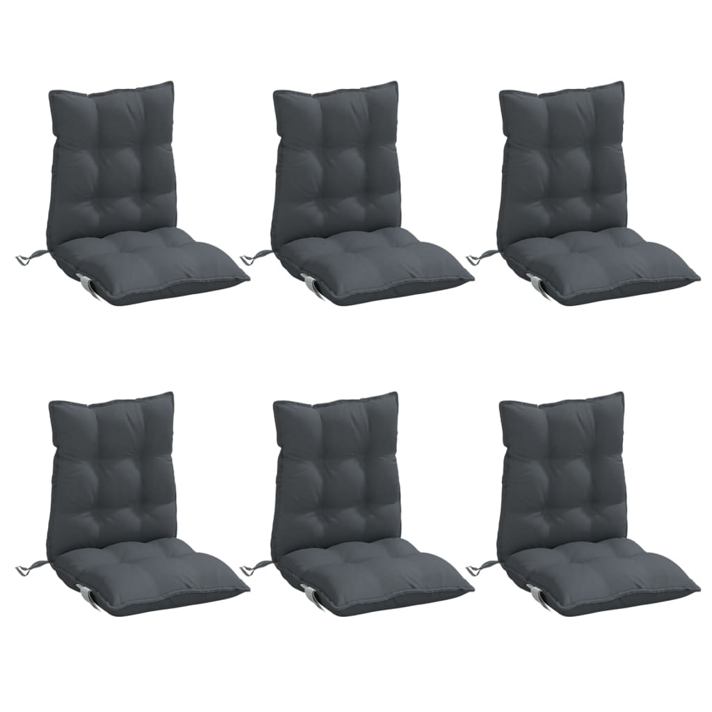 Almofadões cadeira encosto baixo 6 pcs tecido oxford antracite