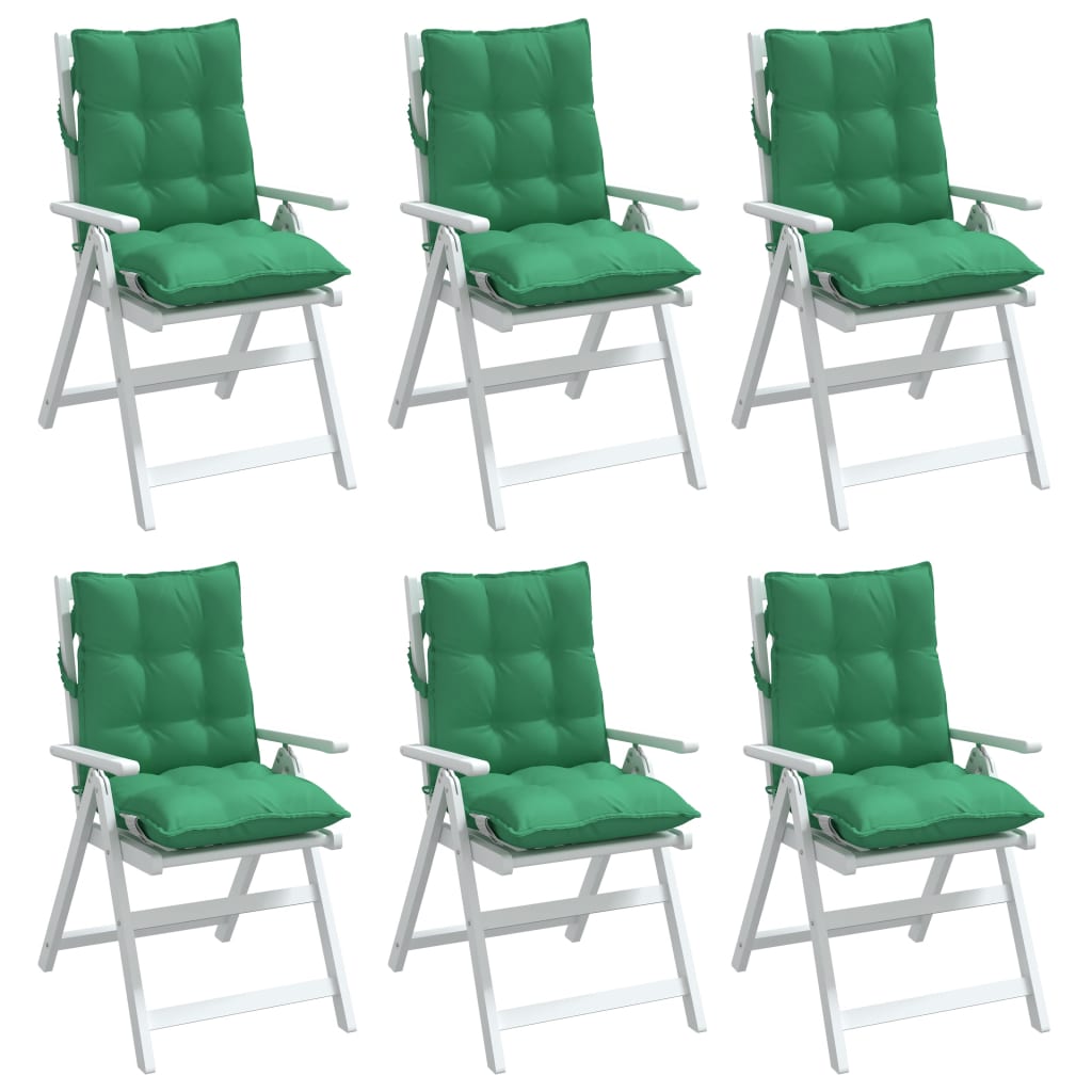Almofadões cadeira encosto baixo 6 pcs tecido oxford verde