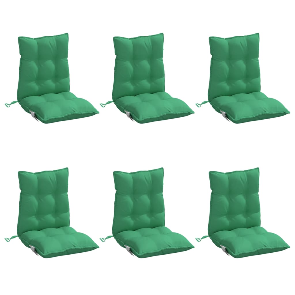 Almofadões cadeira encosto baixo 6 pcs tecido oxford verde