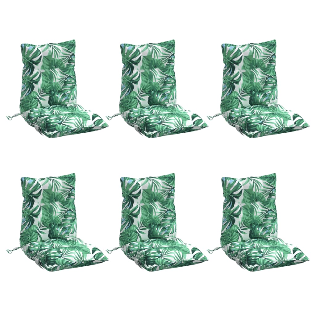 Almofadões cadeira de encosto baixo 6 pcs oxford padrão folhas