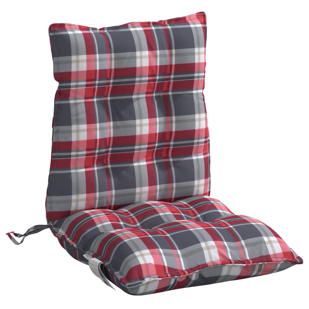 Almofadões cadeira encosto baixo 6 pcs oxford xadrez vermelho
