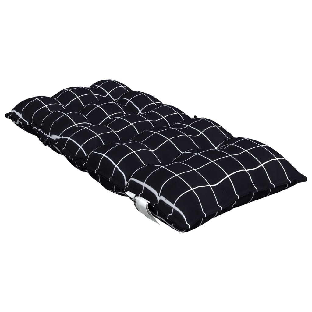 Almofadões cadeira encosto baixo 2 pcs oxford xadrez preto
