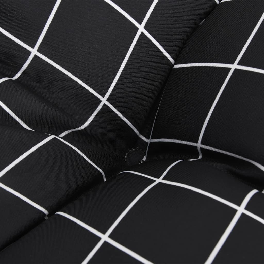 Almofadões cadeira encosto baixo 2 pcs oxford xadrez preto