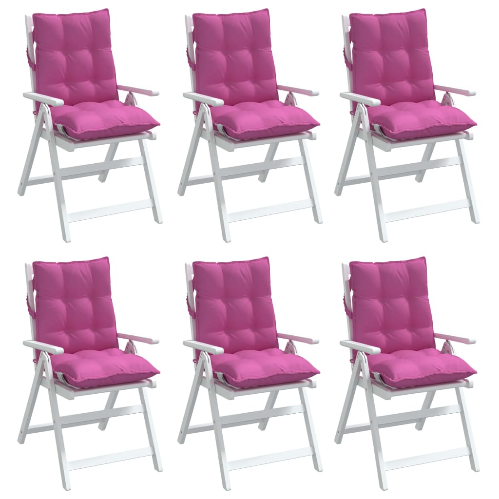 Almofadões cadeira encosto baixo 6 pcs tecido oxford rosa