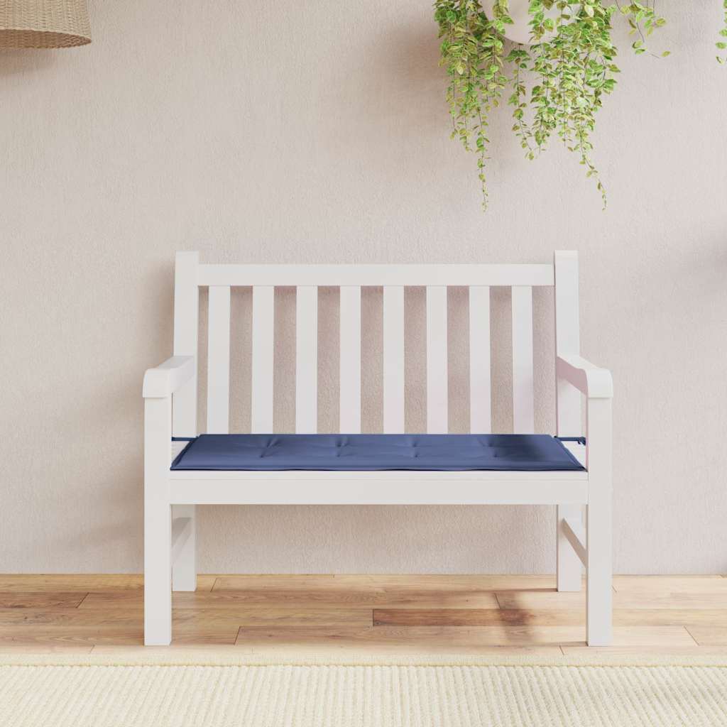 Almofadão p/ banco jardim 100x50x4cm tecido oxford azul-marinho
