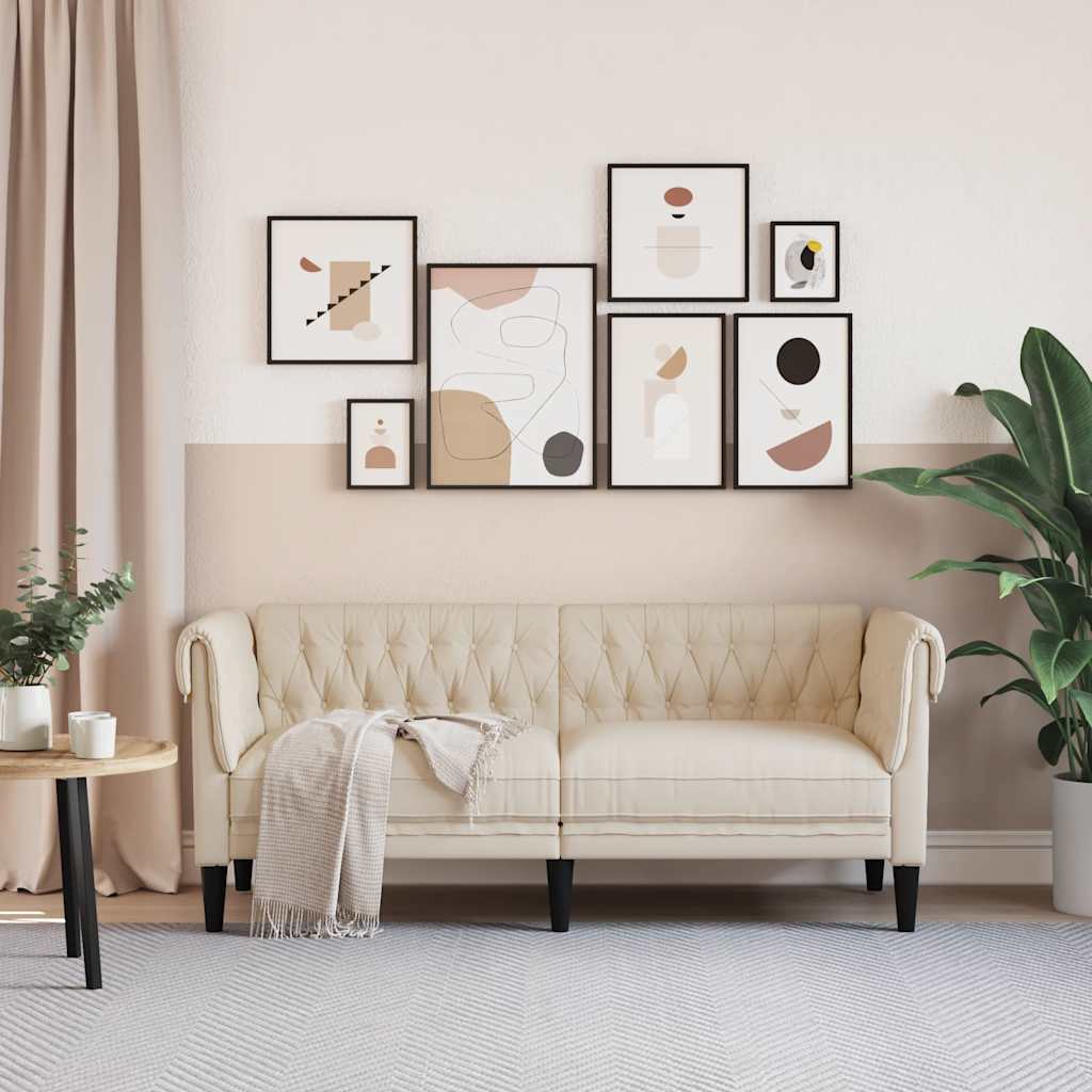 Sofá chesterfield 2 lugares linho