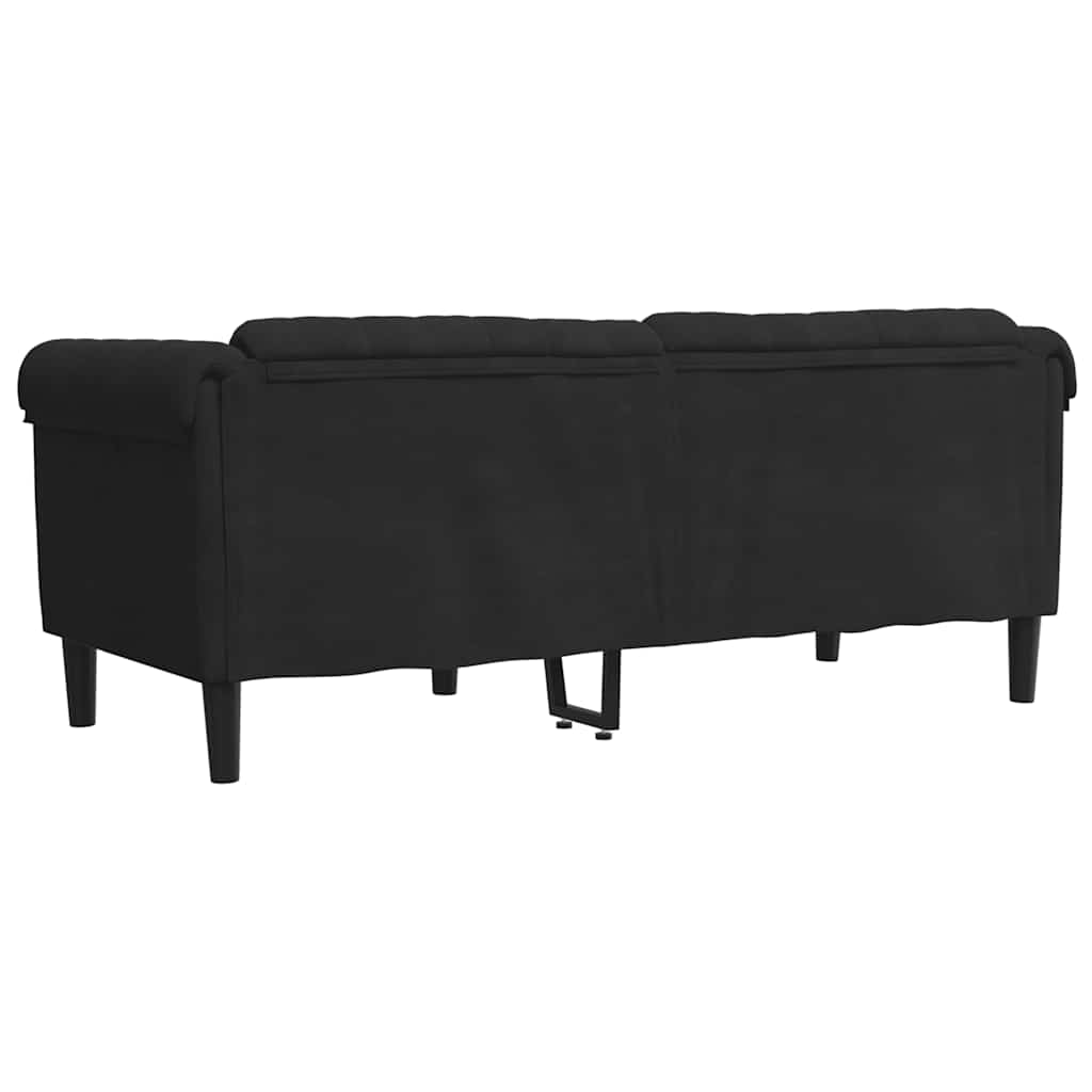 Sofá de 2 lugares veludo preto