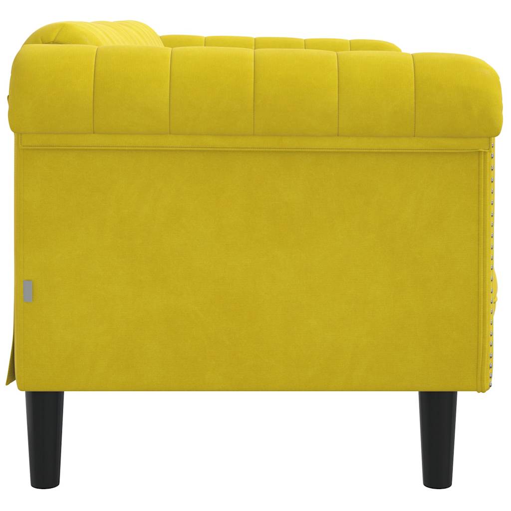 Sofá de 2 lugares veludo amarelo