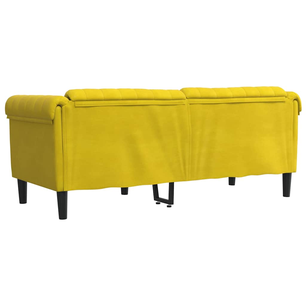 Sofá de 2 lugares veludo amarelo