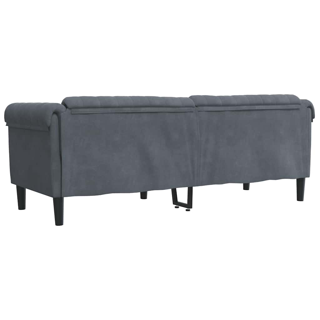 Sofá de 3 lugares veludo cinzento-escuro