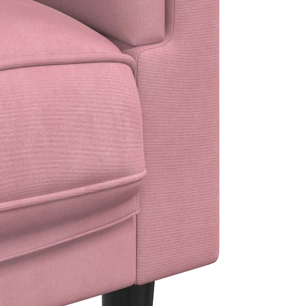Sofá com almofadões 2 lugares veludo rosa