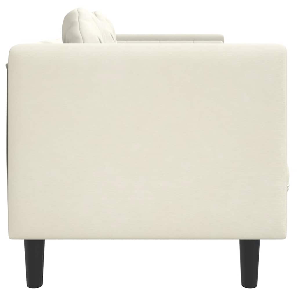 Sofá com almofadões 2 lugares veludo cor creme