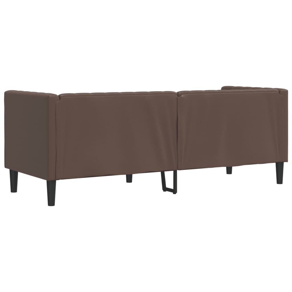 Sofá chesterfield 3 lugares couro artificial castanho