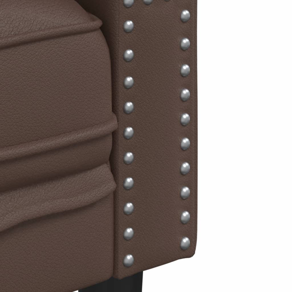 Sofá chesterfield 3 lugares couro artificial castanho