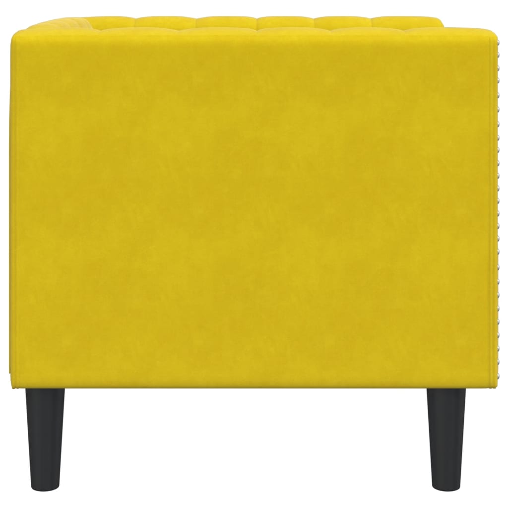 Sofá chesterfield veludo amarelo