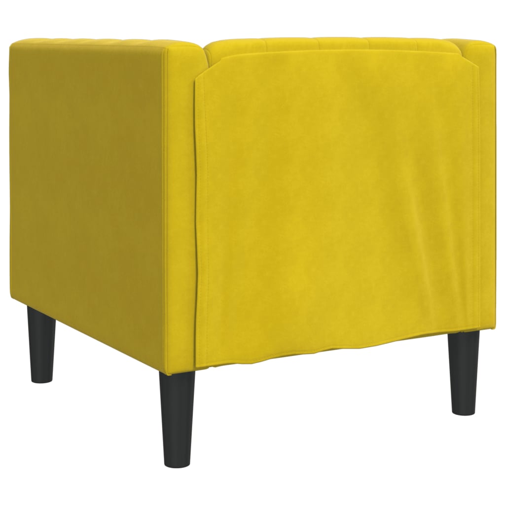 Sofá chesterfield veludo amarelo