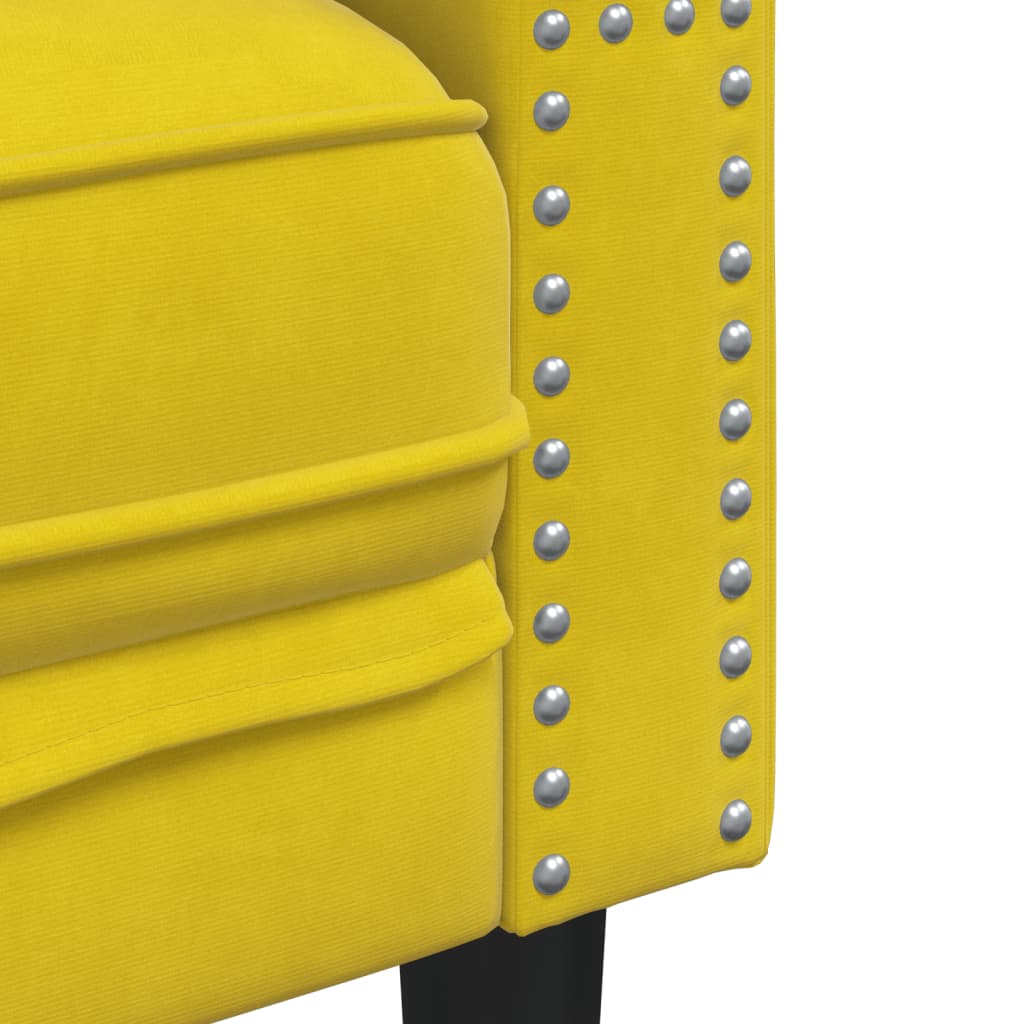 Sofá chesterfield veludo amarelo