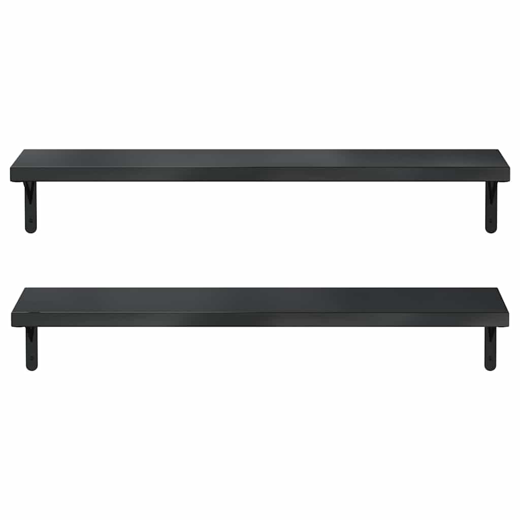 Prateleiras de parede 2pcs 100x23,5 cm aço inoxidável prateado