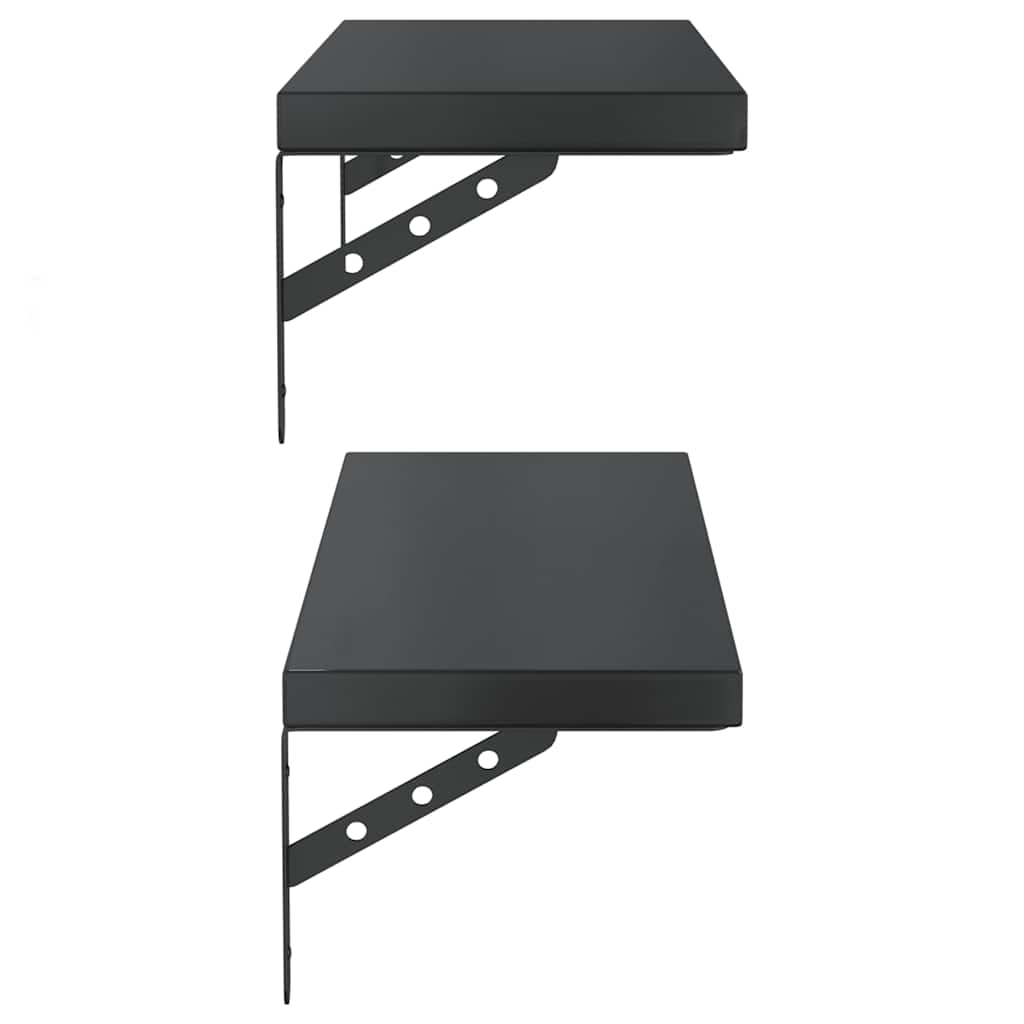 Prateleiras de parede 2 pcs 75x23,5 cm aço inoxidável prateado