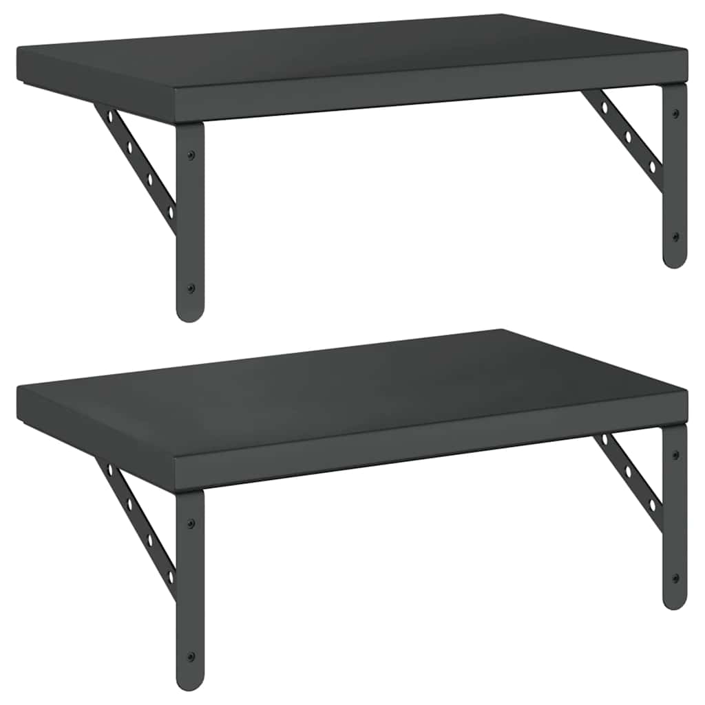 Prateleiras de parede 2 pcs 50x30 cm aço inoxidável prateado