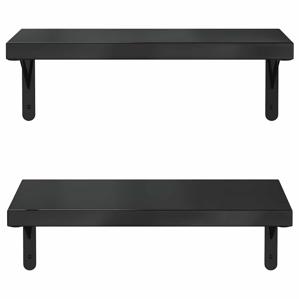 Prateleiras de parede 2 pcs 50x23,5 cm aço inoxidável prateado