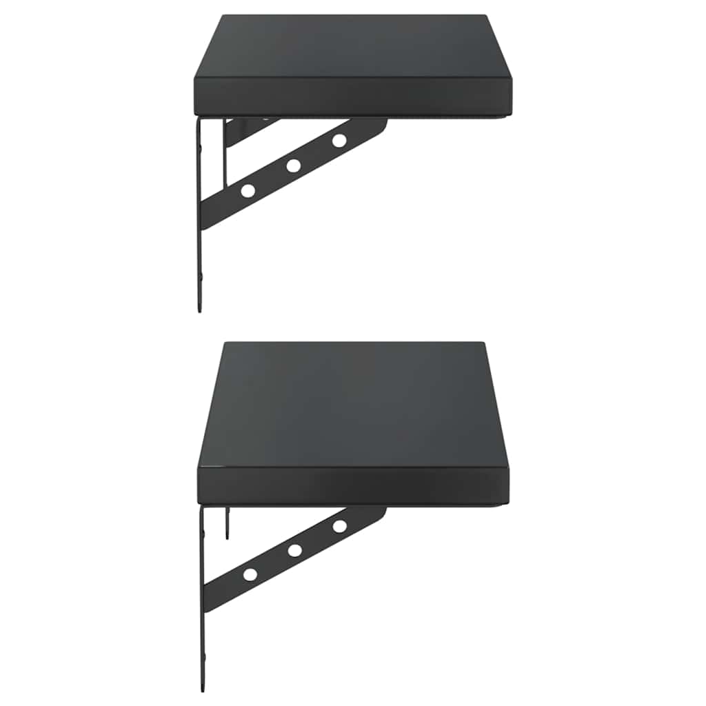 Prateleiras de parede 2 pcs 50x23,5 cm aço inoxidável prateado
