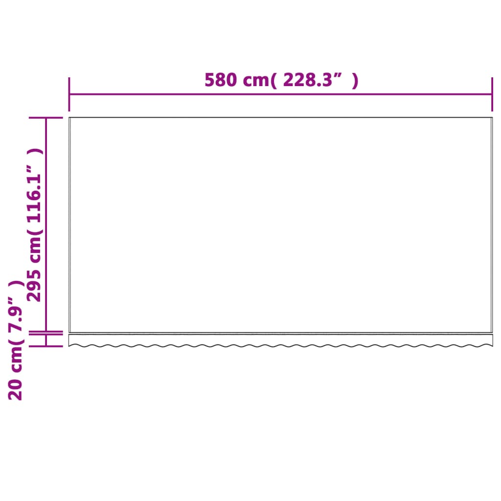 Tecido de substituição p/ toldo 6x3 m riscas vermelho/branco