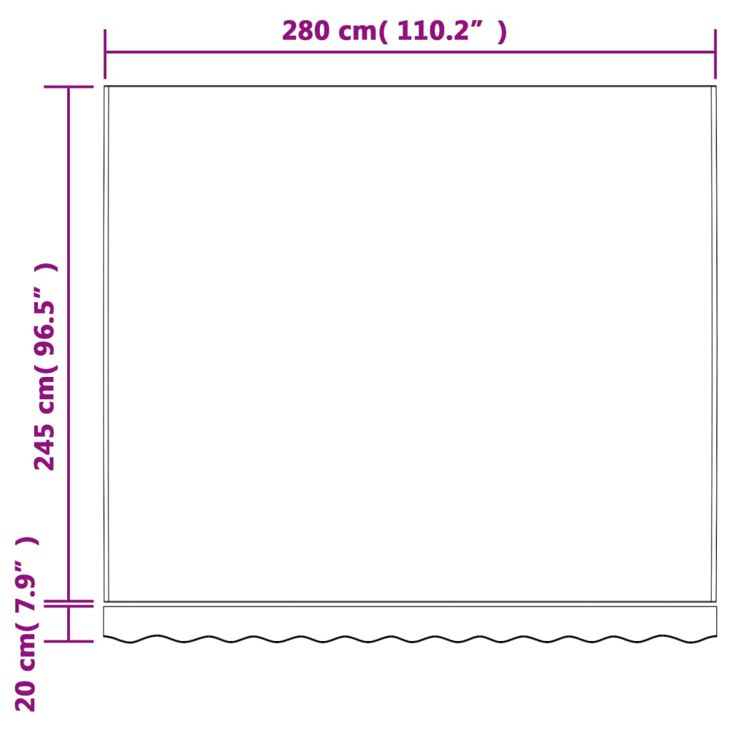 Tecido de substituição para toldo 3x2,5 m riscas multicor