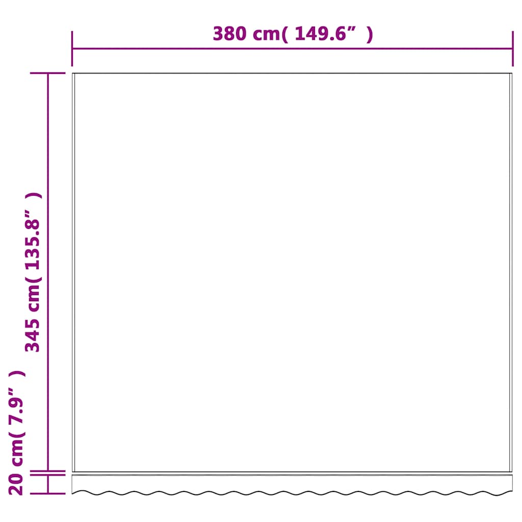 Tecido de substituição para toldo 4x3,5 m riscas multicor