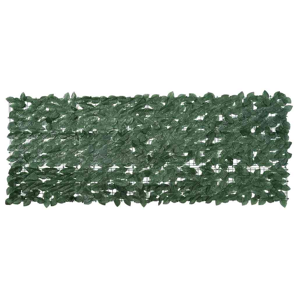 Tela de varanda com folhas verde-escuras 200x75 cm