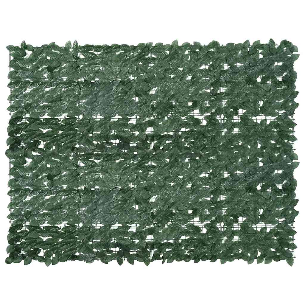 Tela de varanda com folhas verde-escuras 200x150 cm