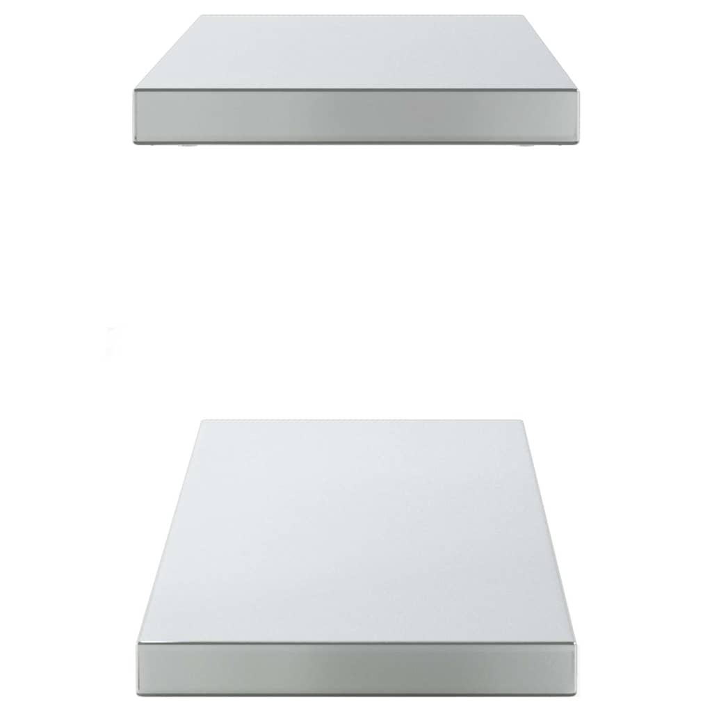 Prateleiras de parede 2pcs 100x23,5x3cm aço inoxidável prateado